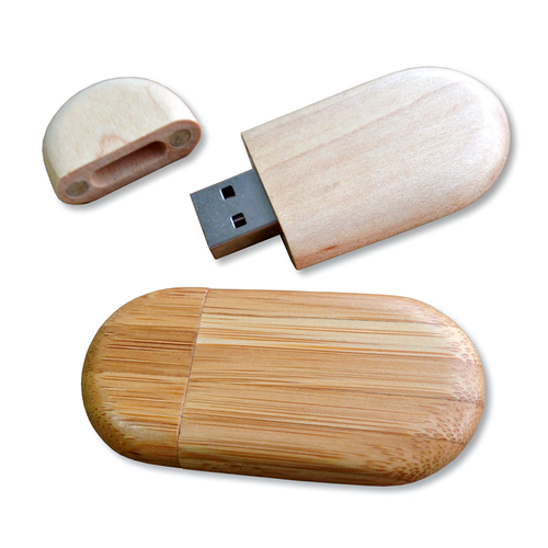 USB флешка деревянная овальная